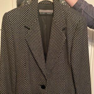 Vintage 80s Ellen Tracy Black/White Polka Dot Blazer